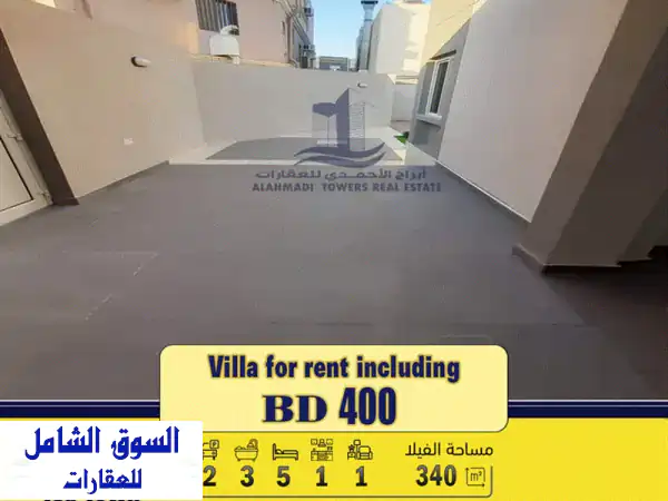 Villa in Isa Town for rent including electricity at an excellent price فيلا للإيجار...