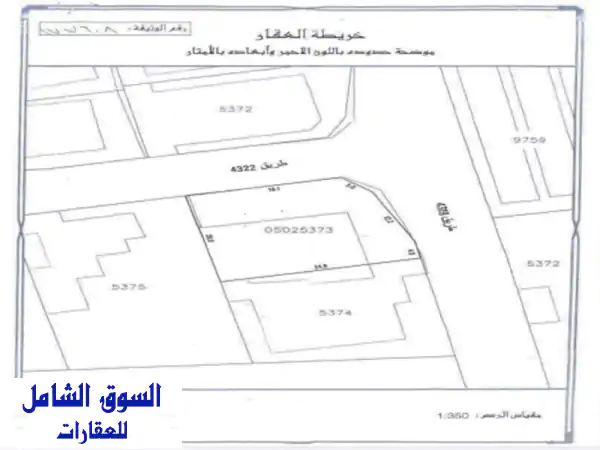 أرض في بني جمرة زاويه تقع على شارعين