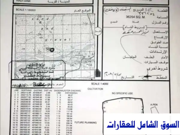 مزرعة للبيع ولاية السنينة وادي ضنك من المالك مباشرة...