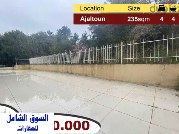 Ajaltoun 235m2 + 50m2 Terrace  New Flat  Luxurious  Mountain View