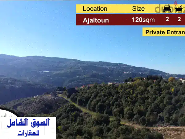 Ajaltoun 120m2  30m2 Terrace  Mint Condition  Mountain View  AC