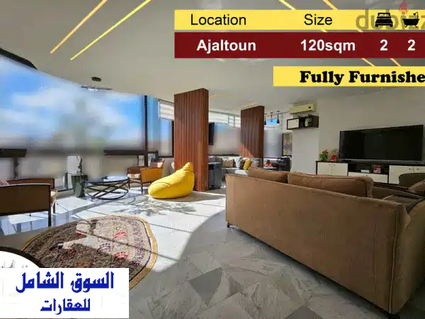 Ajaltoun 120m2  Furnished  Mountain View  Decorated  Calm Area TO