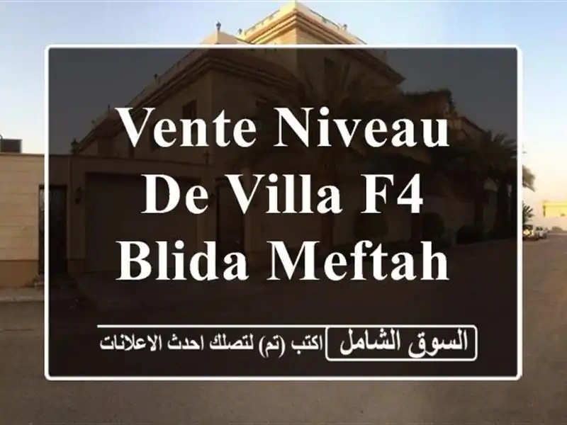 Vente Niveau De Villa F4 Blida Meftah