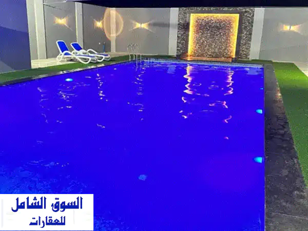 شاليه وفيلا  مسبح 17 في 7  ألعاب مائية للأطفال مع...