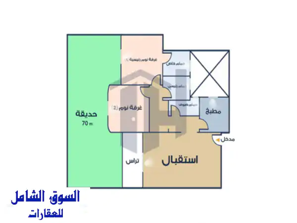 شقة لإعادة البيع 128م + جاردن 70م ( cleo  palm hills )...