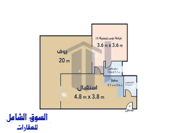 شاليه لاعادة البيع 74م + 20م روف (seashore) الساحل الشمالي...