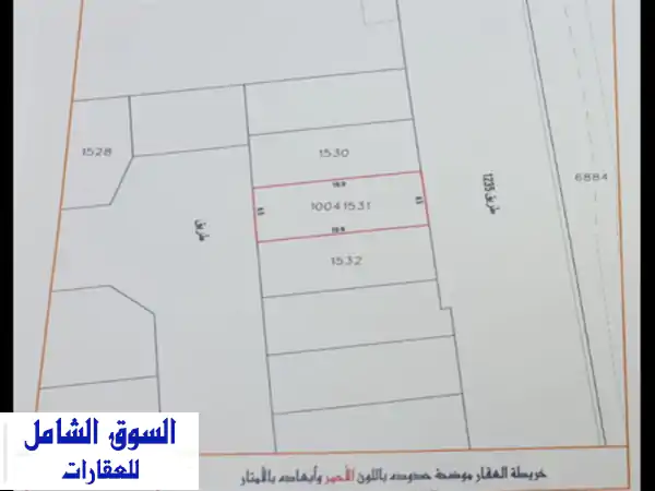 للبيع أرض في الهملة <br/>تقع على شارعين <br/>المساحة...