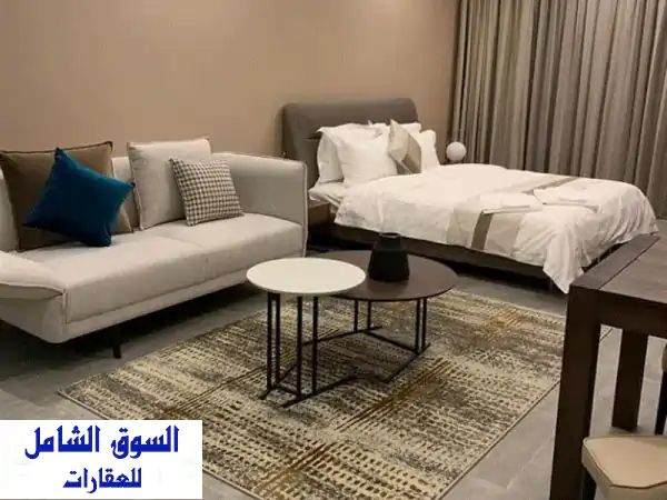 استوديو فاخر للإيجار بالحد هايتس | مفروش بالكامل | خدمات فندقية متكاملة | شامل الكهرباء والماء