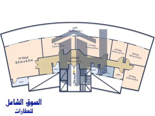 مقر إداري فاخر 276م² مفروش للبيع في كمبوند جرين...