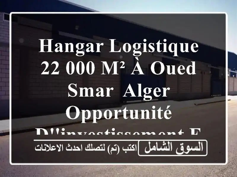 Hangar Logistique 22,000 m² à Oued Smar, Alger - Opportunité d'Investissement Exceptionnelle!