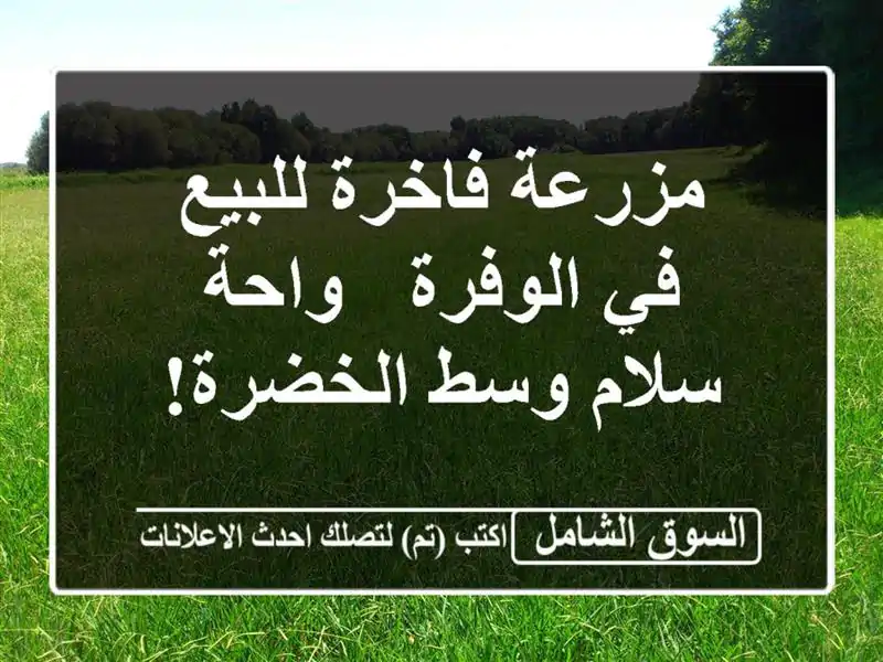 مزرعة فاخرة للبيع في الوفرة - واحة سلام وسط الخضرة!