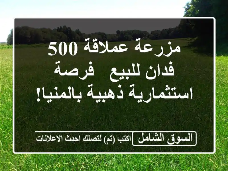 مزرعة عملاقة 500 فدان للبيع - فرصة استثمارية...