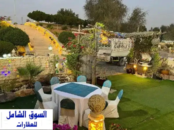 شاليه فاخر للإيجار اليومي/الأسبوعي/ الشهري في الشارقة - مساحة 1500 متر! ٣ غرف نوم، مسبح خاص، جلسات خارجية