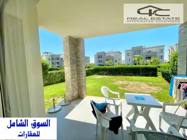 شاليه أرضي فاخر بحديقة خاصة في أمواج سيدي عبد الرحمن...