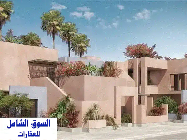 شاليه أرضي فاخر على بحيرة بلايا غزالة | تسليم يونيو 2026...