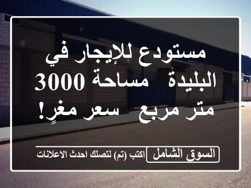 مستودع للإيجار في البليدة - مساحة 3000 متر مربع - سعر مغرٍ!