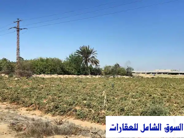 فرصة استثمارية ذهبية: 18.1 فدان أرض صناعية/زراعية بمحاذاة مزارع دينا - طريق القاهرة الإسكندرية الصحراوي