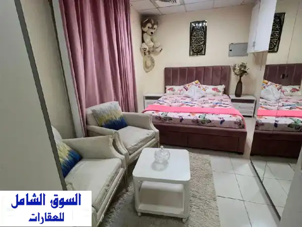 استوديو فاخر في الراشدية، عجمان | 2500 درهم شامل جميع الفواتير!