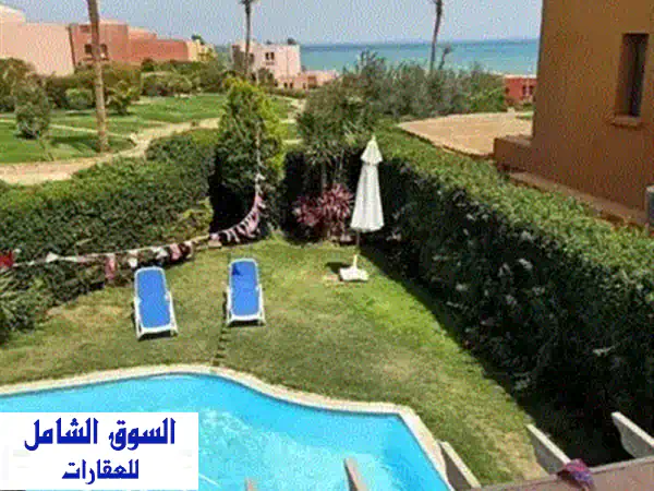 شاليه أرضي فاخر بحديقة خاصة وفيو بحر بانورامي بالجلالة - العين السخنة | فرصة لن تتكرر!