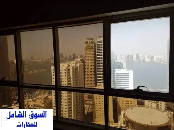 للإيجار في الشارقة برج الروز غرفتين ماستر صالة...