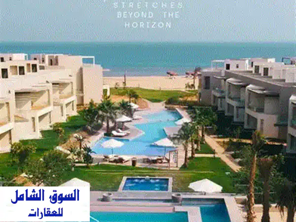 شالية فاخر 185م²  بفيو بحري 100% في بوهو العين السخنة - استلام فوري!