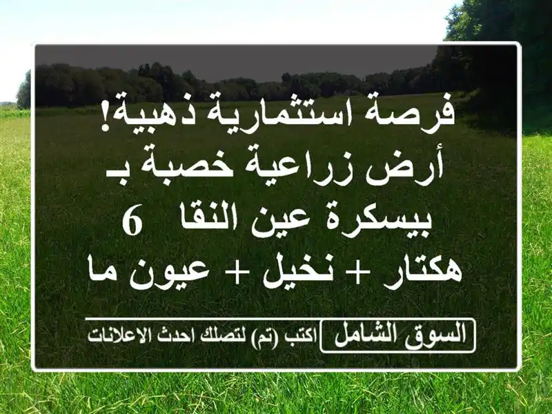 فرصة استثمارية ذهبية! أرض زراعية خصبة بـ بيسكرة...