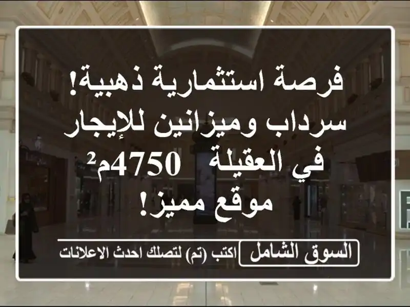 فرصة استثمارية ذهبية! سرداب وميزانين للإيجار...