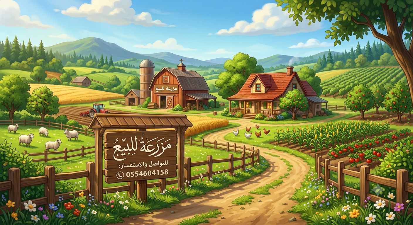 مزرعةللبيع في الرحبه