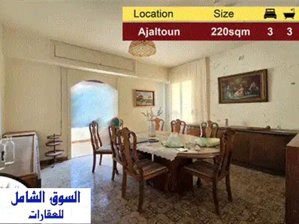 Ajaltoun 175m2  Classy Area  Excellent Condition  Flat  TO
