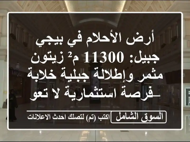 أرض الأحلام في بيجي جبيل: 11300 م² زيتون مثمر...