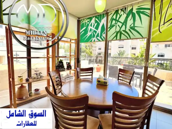 رقم الاعلان 7319 رووف طابقي مفروش للإيجار دابوق مساحة 420م مع تراسات تشطيبات وديكورات سوبر ديلوكس ...