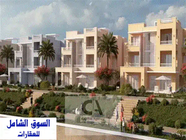 شاليه فاخر للبيع بتلال السخنة | فيو بحر مباشر ومقدم 5% فقط وقسط على 10 سنوات!
