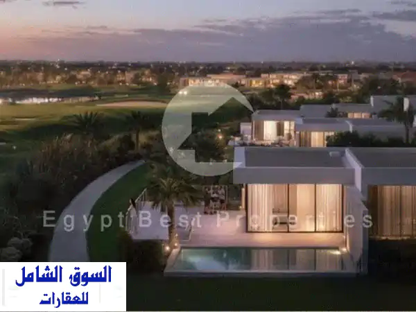 فيلا مستقلة 4 غرف علي الجولف والبحيرة متشطبة بمقدم 5...