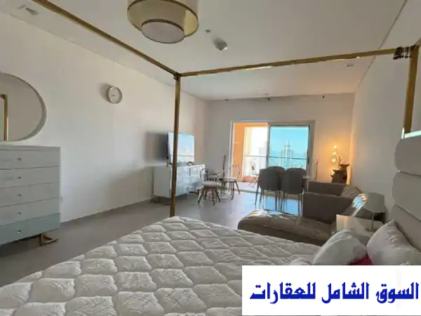 استوديو فاخر للإيجار في اللؤلؤة، قطر | مفروش بالكامل وإطلالة بحرية ساحرة من الطابق الـ 17