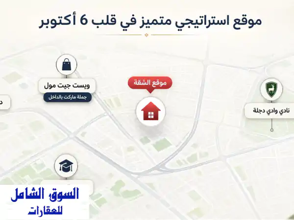 شقة مفروشة فاخرة للإيجار بمدينة 6 أكتوبر - الحي...