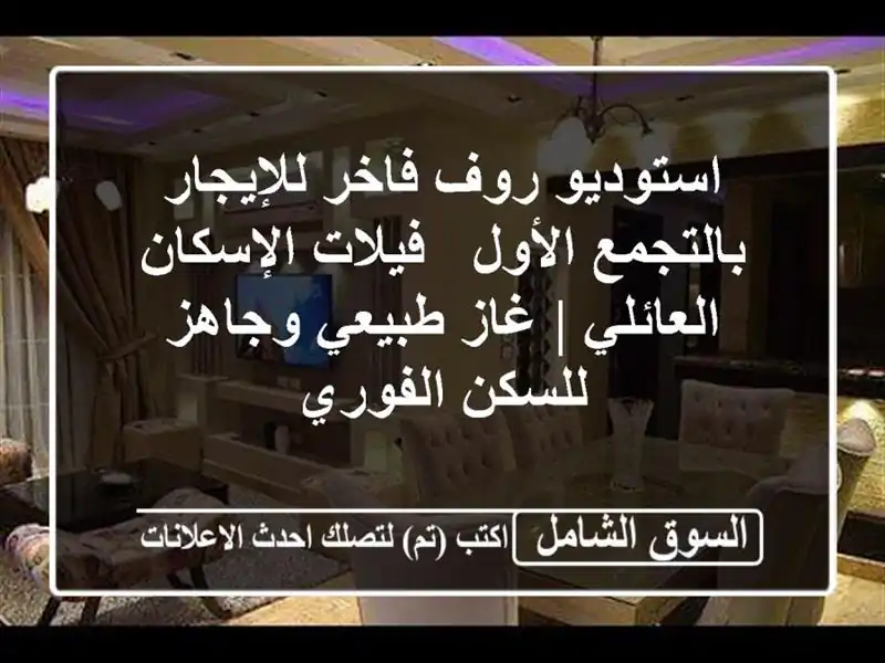 استوديو روف فاخر للإيجار بالتجمع الأول - فيلات...