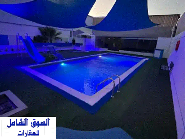 للبيع: استراحة عائلية فاخرة في مزارع بوري |...