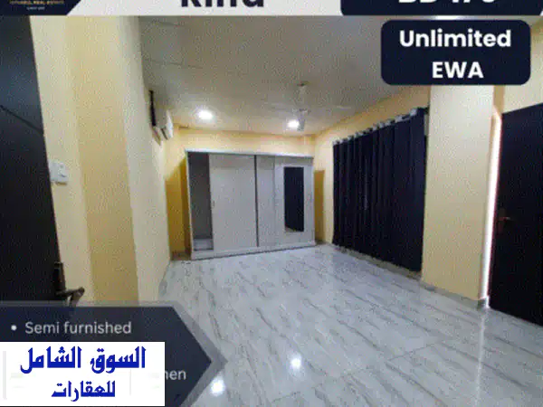 شقة بغرفة نوم واحدة للإيجار  الرفاع الشرقي. غرفة...