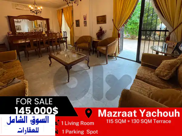 Ap 115m+135 m terrace in Mazraat Yachouhشقة 115م+135 م في مزرعة يشوع...