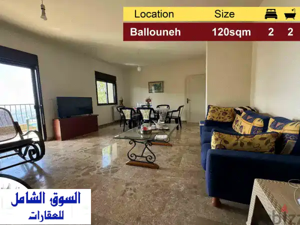 Ballouneh 120m2  Panoramic View  Well Maintained  Catch  EL