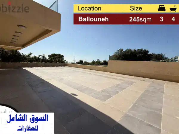 Ballouneh 245m2  165m2 Terrace  Ultra Prime Location  WA