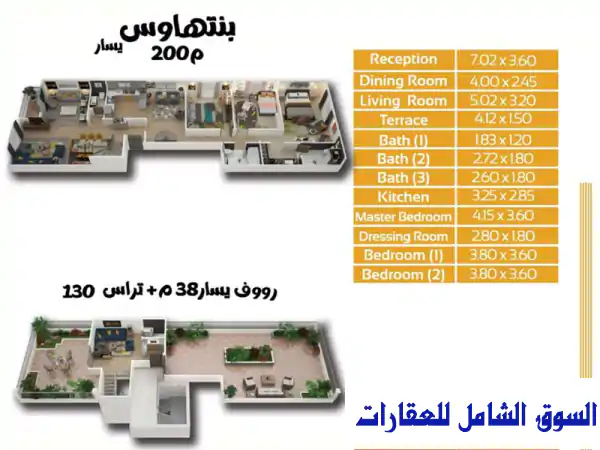 بينت هاوس للبيع لهواة التميز C 133 الحي الرابع بيت الوطن تقسيط في التجمع الخامس القاهرة