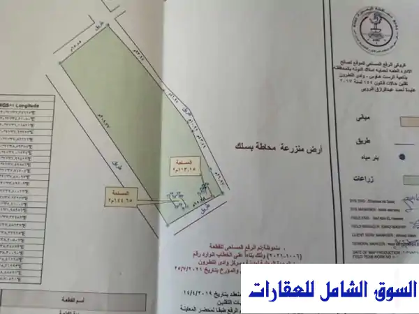 قطعة أرض مساحتها 15555 متر مربع حوالى 3.7 فدان بموقع...