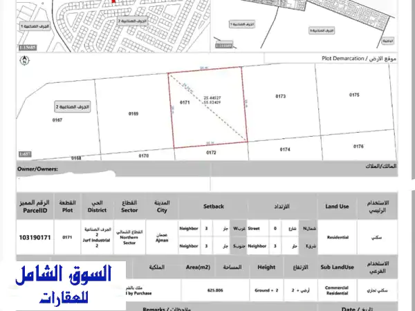 فرصة ذهبية! أرض سكنية وتجارية للبيع في الجرف الصناعية...