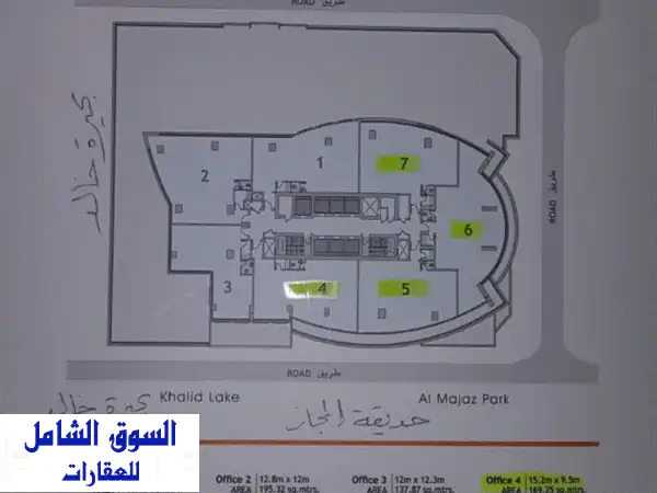 مكاتب للبيع في برج بزنس تاور، الشارقة - إطلالة خلابة على كورنيش بحيرة خالد!