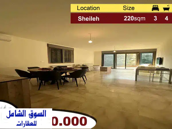 Sheileh 220m2  Luxurious  Prime Location  Generous Dimensions