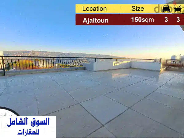 Ajaltoun 150m2 + 150m2 Terrace  Brand New  Luxury  Open View