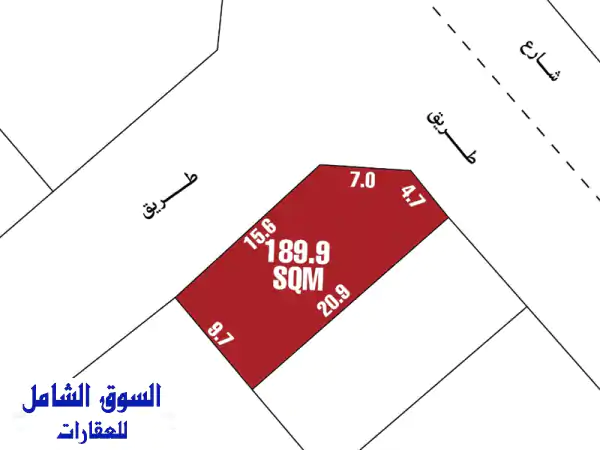 masal  sll  7211 أرض بموقع ممتاز للبيع في منطقة سترة مركوبان مساحتها 189.9 متر مربع rb تصنيفها ...