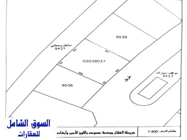 فرصة استثماريه لاتعوض <br/>للبيع ارض استثمارية تجارية b*3 ستار <br/>على شارعين وواجهة بحرية تسمح للتملك ...