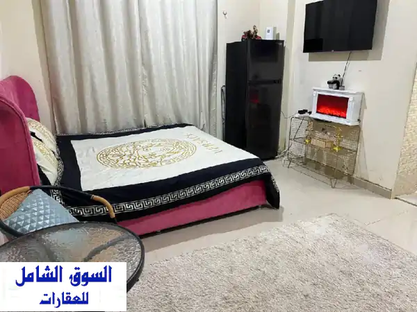 إيجار استوديو مفروش بالراشدية 2 عجمان | 2500 درهم شامل | بدون عمولة أو تأمين | قرب أبراج الفلكون